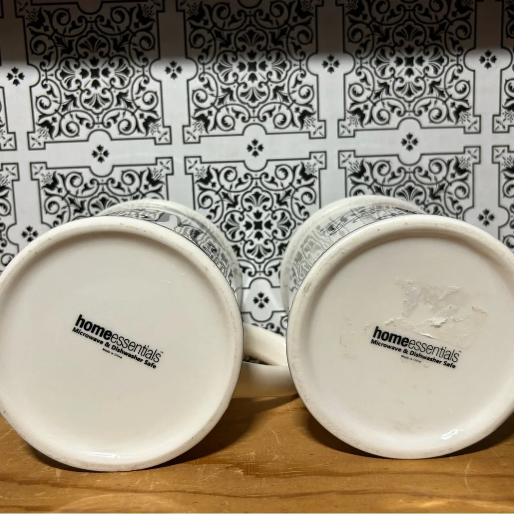Home Essentials  “The Mr. & Mrs.” White and Black Mugs Set - Picture 4 of 4